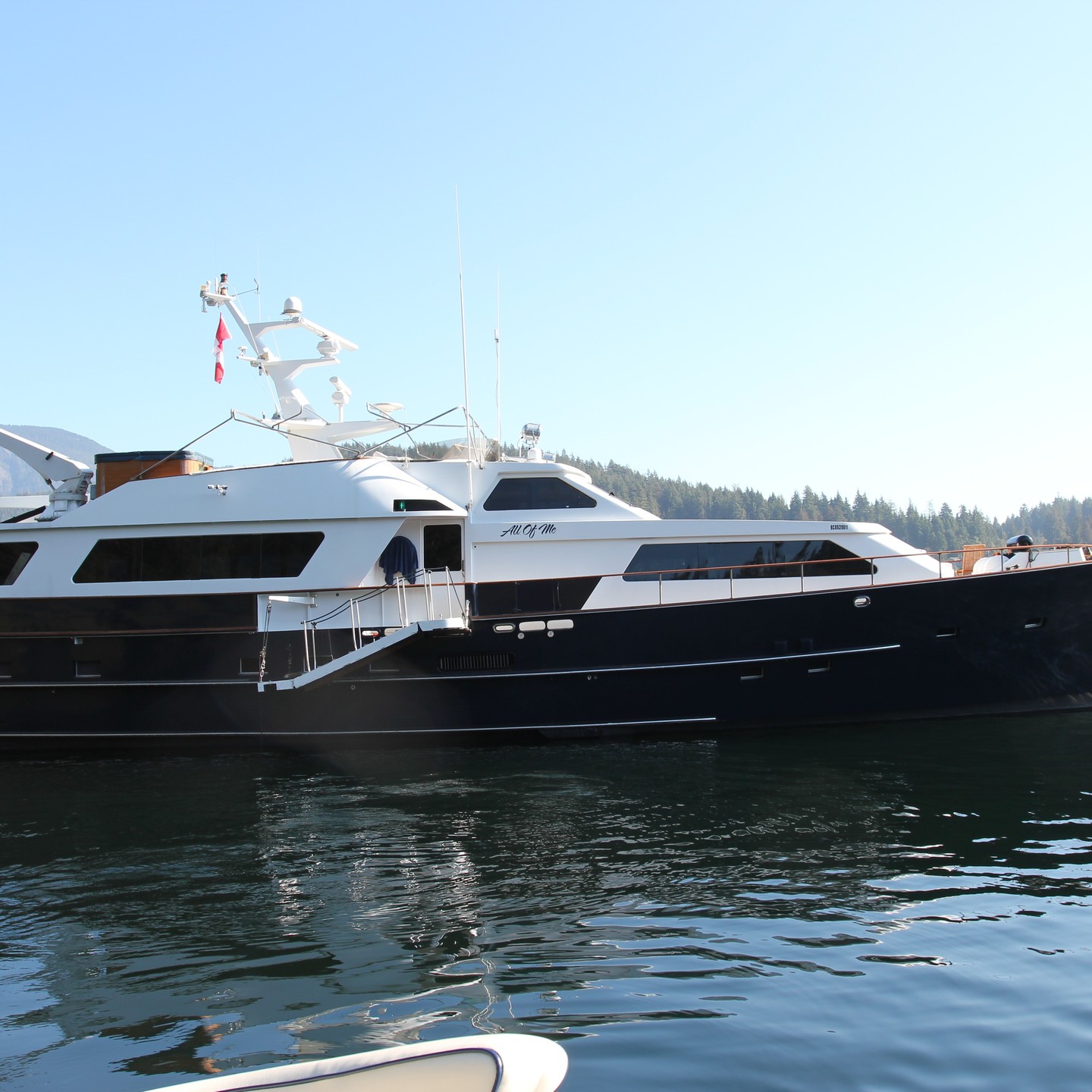 Side view of All of Me luxury superyacht.