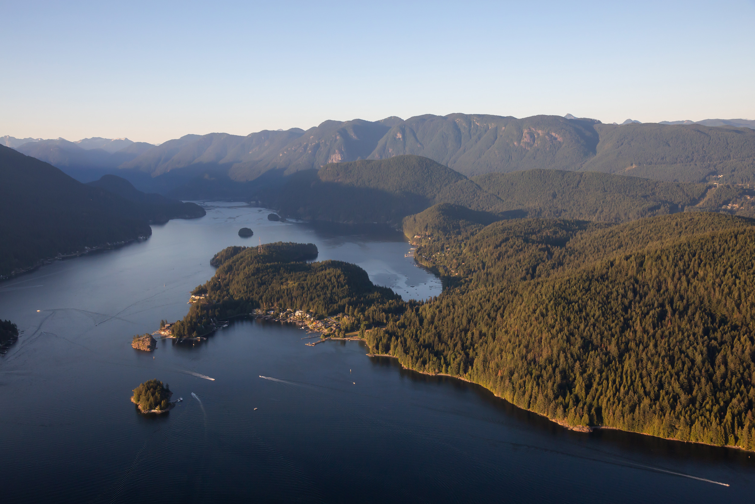 Aerial view of Deep Cove, BC.